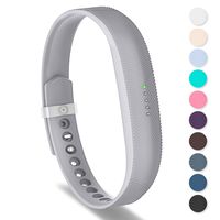 Greeninsync Compatible with Flex 2 Wristbands Fitbit, Replacement for Fitbit Flex 2 Sport Soft Silicone Accessories Bands for Fitbit Flex 2 Smart Watch w/Fastener Clasp for Women Girls Small Gray
