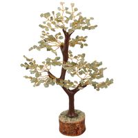Crocon Green Jade Gemstone Money Tree Feng Shui Bonsai for Reiki Healing Chakra Stone Balancing Energy Generator Spiritual Meditation Home Interior Office Decor Size 10-12 Inch