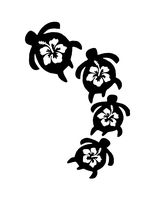 Turtle Family/ Personalize to your family order / Up to 6 turtles/ Decal is WHITE
