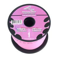 Audiopipe 14 GA gauge 100 Feet Pink LED Car Audio Home Primary Remote Wire