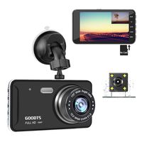 GOODTS Dual Dash Cam Front and Rear 4" IPS Screen FHD 1080P 6G Lens Car Dashboard Camera Recorder with Reversing Assist Night Vision G-Sensor Parking Monitor Motion Detection Loop Recording(No Card)
