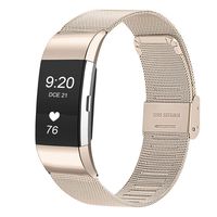 JUN1 Compatible with Fitbit Charge 2 Bands Stainless Steel Wristbands for Men Women Lightweight Replacement Straps Accessories for Fitbit Charge 2