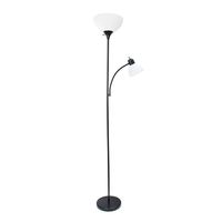 Simple Designs Home LF2000-BLK Mother-Daughter Floor Lamp with Reading Light, 71 x 20.47 x 11.35 inches, Black