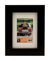 BorderTrends Noir 5x7/3.5x5-Inch Photo Frame, Black with White Mat