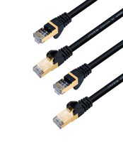 JAVEX [10FT, 2-Pack] UL Recognized Wire, CAT6A/CAT7 RJ45 [S/STP, 10GB] Network Ethernet Patch Cable, Black