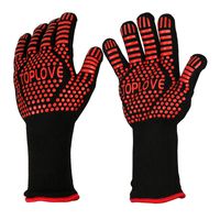 BBQ Grill Gloves [1472℉ NEWEST] EN407/EN420 CE Heat Resistant - Oven Silicone Glove Fireproof for Smoker Baking - High-temp Barbecue Grilling Potholders - Heat-insulated Cooking Mitt, X-Long