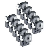 GREENCYCLE Replacement 18445 Industrial 3/4" x 18ft Vinyl Labels Label Tape Black on White Compatible for Rhino 1000 3000 4200 5000 5200 6000 LabelWriter 450 Duo ILP 219 3M PL150 PL200 PL300 10 Pack