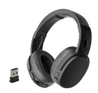 Skullcandy Crusher Foldable Noise Isolating Over-Ear Wireless Bluetooth Immersive Headphone Bundle with Plugable USB 2.0 Bluetooth Adapter - Black/Coral