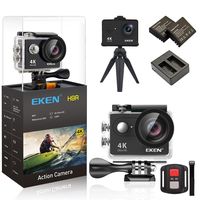 EKEN H9R Action Camera 4K Ultra HD 1080p/60fps Mini Helmet Cam WiFi 2.0" 170D Waterproof Sport Camera 12MP Photo and 170 Wide Angle Lens Includes 11 Mountings Kit 2 Batteries Black Video Camera