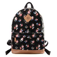Lt Tribe Lightweight Canvas Laptop Backpack Black College Backpack for Girls Black G00133