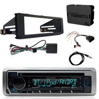 Kenwood KMRD375BT Marine CD Bluetooth Radio, iDataLink Harley Davidson Wiring Kit, Enrock Harley Dash Kit, Marine Antenna - 40 (Select '98-'13 Harleys)