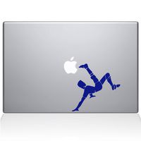 The Decal Guru Soccer Bicycle Kick MacBook Decal Vinyl Sticker - 12" MacBook - Dark Blue (1178-MAC-12M-DB)