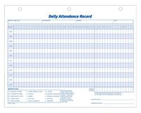 Adams Daily Attendance Record, 8.5 x 11 Inches, 3-Hole Punched, 50-Pack, White (9493)