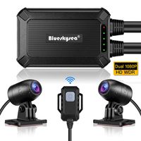 Blueskysea B1M Motorcycle Drive Recorder No Screen Safe Driving 135°Wide Angle IP67 Waterproof, Front and Rear Motor Dash Cam 1080P, GPS Optional,Support Max 128GB G-Sensor WDR Loop Recording WiFi