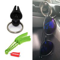 3 Pack Air Vent Sunglass Holder Hanger for Car + Blind Cleaner