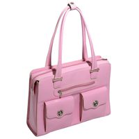 McKlein, W Series, Verona, Top Grain Cowhide Leather, 15" Leather Fly-Through Checkpoint-Friendly Ladies' Laptop Briefcase, Pink (96629)