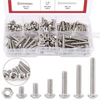Hilitchi 180-Piece [M4] Stainless Steel Hex Socket Button Head Cap Bolts Screws Nuts Assortment Kit (M4)