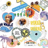 50-Pack Stickers for Water Bottles Cute,Yespure Waterproof,Aesthetic,Trendy Stickers for Girls Teens, Perfect Stickers for Waterbottle,Laptop,Phone,Travel Case F
