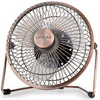 OPOLAR 6 Inch Desktop USB Fan, USB Powered Table Fan for Personal Cooling, Small Desk Fan with Upgraded 2 Speed Setting, Quiet Operation, Enhanced Airflow, Bronze