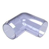 FORMUFIT F00190E-UV Elbow PVC Fitting, Furniture Grade, 90 Degree, 1" Size, Clear