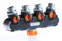 2wayz 4 Way Garden Hose Splitter, Upgraded (2019) Highly Durable Water Manifold Connector. Colors May Vary!