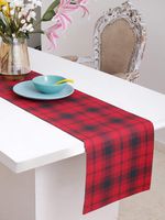 Plaid Table Runner of Size 13x72 Inch, 100% Cotton, Perfect for Christmas, Thanks Giving, Dinner Parties, BBQs and Everyday Use