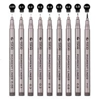 Black Micro-line Pens for Drafting - Ultra Fine Point Technical Drawing Pen Set, Anti-Bleed Fineliner Pen for Illustration, Office, Sketch, Scrapbooking, Signature, 9 Size