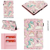 Ostop Compatible with All-New Amazon Fire HD 8 Tablet 2018/2017/2016 Case,Slim Stand Folio Cover PU Leather Flip Wallet Smart Case with Auto Sleep/Wake and Pencil Holder,Pink Horse