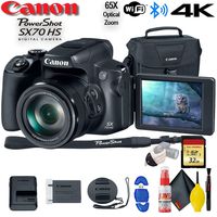 Canon PowerShot SX70 HS Digital Camera (3071C001) - with 32GB Memory Card, Bag, Cleaning Kit, and More