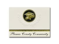 Signature Announcements Plumas County Community (Quincy, CA) Graduation Announcements, Presidential style, Basic package of 25 Cap & Diploma Seal. Black & Gold.