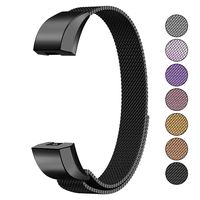 Mosonoi Compatiable with Fitbit Alta Bands, Adjustable Metal Bands Replacement Straps Fit for Fitbit Alta/Alta HR Smartwatch Women Men(Large, Black)