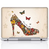 Meffort Inc Personalized Laptop Notebook Notebook Skin Sticker Cover Art Decal, Customize Your Name (12 Inch, Butterfly High Heel)