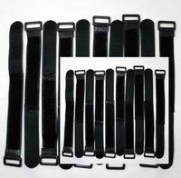 BlueDot Trading 20 Pcs 8" Black Self Adhesive Cable Ties 8-Inch Self Adhesive Cable Ties with Wire Cord Straps and Reusable Hook Loop