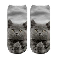 Funny Knit Socks Novelty Cat Pattern Cozy Ankle Socks Fall Winter Socks for Women Girls Casual Socks School Cat Socks Gift for Best Friends,Sister,Daughter