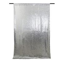 San Tungus Silver Karaoke Show Birthday Photo Booth Sequin Wedding Backdrop Curtains, 2ftx8ft