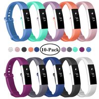 Fundro Replacement Bands Compatible with Fitbit Alta and Fitbit Alta HR, Newest Sport Strap Wristband with Secure Metal Buckle (A# 10-Pack, Small)