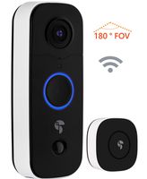 Toucan Wireless Smart Video Doorbell, 180 Degree Full HD WiFi Security Camera With Motion Detection, Indoor Chime, Night Vision, Wi-Fi 2.4Ghz