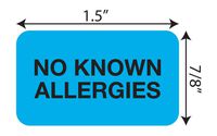 Tabbies Medical Allergy Label, Light Blue, 1-1/2"W x 7/8"H,"NO Allergies" 250 Labels/Roll (MAP1510)