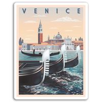 2 x 10cm Venice Italy Vinyl Stickers - City Gondola Travel Laptop Luggage #17054 (10cm Tall)