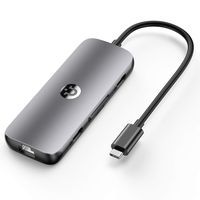 USB C Hub, Utaxo 8-in-1 USB C Adapter with 4K@30Hz HDMI, 1Gbps Ethernet Port, 2 USB 3.0 Ports, 1 USB 2.0 Port, SD/TF Card Reader, 100W PD Charging Port for MacBook/Pro/Air, Type C Windows Laptops