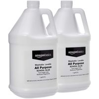 AmazonBasics All Purpose Washable School Liquid Glue, Great for Making Slime, 1 Gallon Bottle, 2-Pack