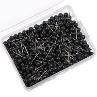 500 Pack Map Push Pins Map Tacks Small Size (Black, 1/8 Inch)