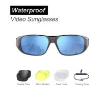 Waterproof Video Sunglasses,64GB Ultra 1080P HD Outdoor Sports Action Camera and 4 Sets Polarized UV400 Protection Safety Lenses,Unisex Sport Design
