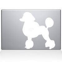 The Decal Guru Poodle Love Silhouette Decal Vinyl Sticker, 11" MacBook Air, White (2338-MAC-11A-W)
