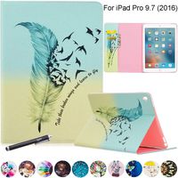 iPad Pro 9.7 Case, Newshine Premium Synthetic Leather Stand Case Cover with [Card Solts] for Apple iPad Pro 9.7 inch 2016 Release Table (Feather)