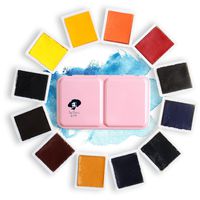 Paul Rubens Artist Watercolor Paint Solid Cakes Lightweight Travel Pocket Set Watercolor Painting with Metal Box Case (12 Colors)