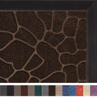 Gorilla Grip Original Durable Rubber Door Mat, 29x17, Heavy Duty Doormat, Indoor Outdoor, Waterproof, Easy Clean, Low-Profile Mats for Entry, Garage, Patio, High Traffic Areas, Dark Brown Pebble
