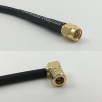 3 feet RFC195 KSR195 SMA MALE to SMB FEMALE ANGLE Pigtail Jumper RF coaxial cable 50ohm High Quality Quick USA Shipping
