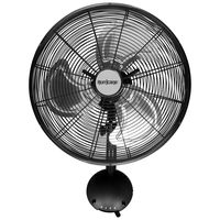 Hurricane Pro Series High Velocity Oscillating Metal Wall Mount Fan, 16" - Black