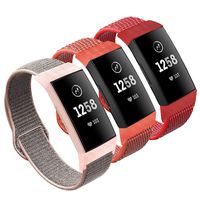VEAQEE Nylon Bands Compatible with Charge 3 & 3 SE Women Man Soft Nylon Band Breathable Quick Release Sport Replacement Accessories Wristband, 5.3''- 8.7'' (3pcs W)